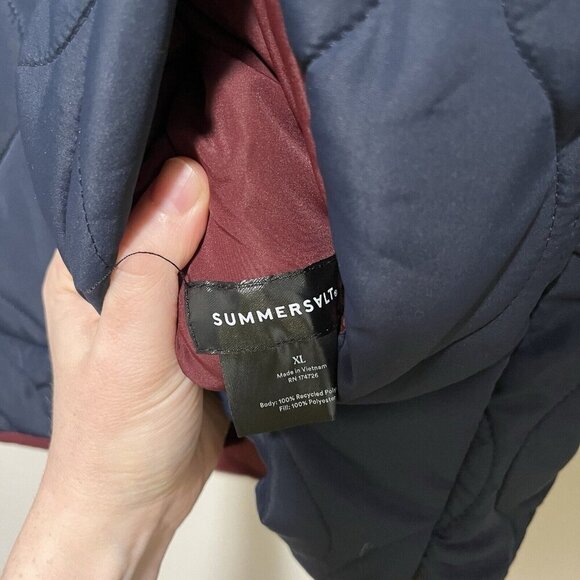 Summersalt The Reversible Eco Quilted Jacket in Navy Blue and Maroon Size XL - Picture 6 of 11